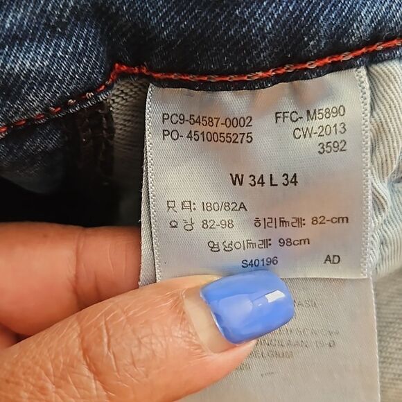 Levi  Strauss & Co Men Relaxed Fit Denim Jeans 34×34  Dark Blue Washed - Picture 11 of 16